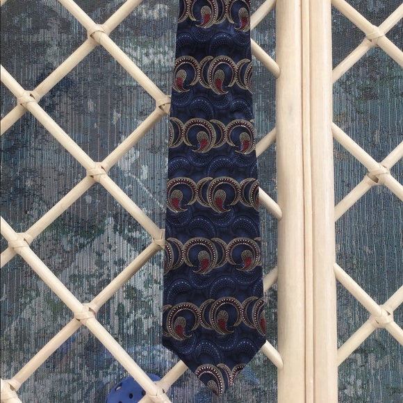 Vintage Silk tie Viazza 100% silk tie navy blue - Picture 1 of 6